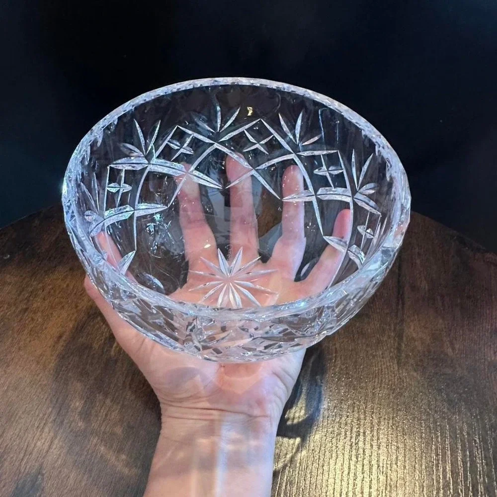Ceska led crystal bowl with intricate cut design